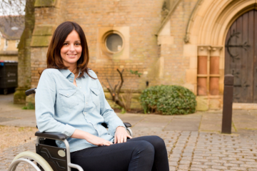 woman in a wheelchair